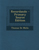 Recordando - Primary Source Edition