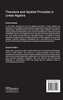 Theorems and Applied Principles in Linear Algebra
