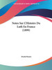 Notes Sur L'Histoire Du Luth En France (1899)