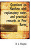 Questions on Matthew with explanatory notes and practical remarks in Pwo Karen