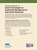 Handbook of Research on Green Technologies for Sustainable Management of Agricultural Resources