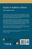 Studies in Rabbinic Hebrew