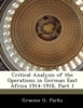 Critical Analysis of the Operations in German East Africa 1914-1918, Part 1