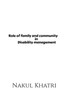 Role of family and community in Disability management