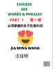 Chinese Sex Words & Phrases (Part 1)