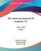 The American Journal Of Anatomy V2