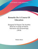 Remarks On A Course Of Education