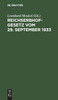 Reichserbhofgesetz vom 29. September 1933