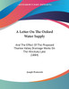 A Letter On The Oxford Water Supply