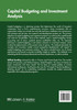 Capital Budgeting and Investment Analysis