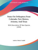 Notes On Orthoptera From Colorado, New Mexico, Arizona, And Texas