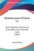 Reminiscences Of Syria V1