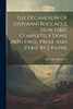 The Decameron Of Giovanni Boccacci, Now First Completely Done Into Engl. Prose And Verse By J. Payne
