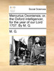 Mercurius Oxoniensis; or, the Oxford intelligencer, for the year of our Lord 1707. By M. G.