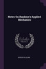 Notes On Rankine's Applied Mechanics