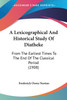 A Lexicographical And Historical Study Of Diatheke