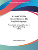 A List Of All The Monosyllables In The English Language