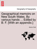 Geographical memoirs on New South Wales. By various hands ... Edited by B. F. [With an appendix.]