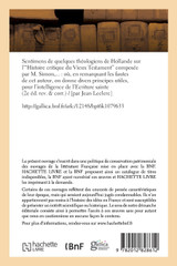 Sentimens de quelques théologiens de Hollande sur l'"Histoire critique du Vieux Testament"