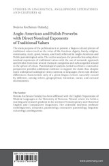 Anglo-American and Polish Proverbs with Direct Nominal Exponents of Traditional Values