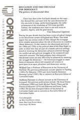 Education and the Struggle for Democracy Education and the Struggle for Democracy