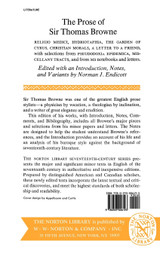 The Prose of Sir Thomas Browne The Prose of Sir Thomas Browne