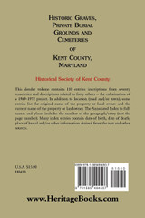 Historic Graves, Private Burial Grounds and Cemeteries of Kent County, Maryland