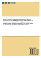 Risiken und Chancen interkultureller Unterschiede bei grenzüberschreitenden Mergers & Acquisitions Risiken und Chancen interkultureller Unterschiede bei grenzüberschreitenden Mergers & Acquisitions