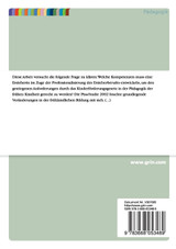 Kompetenzentwicklung im Kontext der Professionalisierung von Erziehern in der Pädagogik der frühen Kindheit