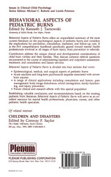 Behavioral Aspects of Pediatric Burns