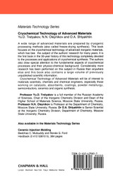 Cryochemical Technology of Advanced Materials