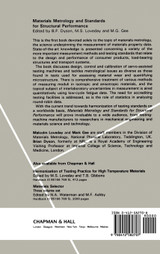 Materials Metrology and Standards for Structural Performance