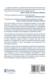 Motivation and Self-Regulated Learning Motivation and Self-Regulated Learning