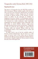 Tanganyika Under German Rule 1905 1912