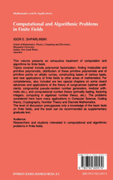 Computational and Algorithmic Problems in Finite Fields