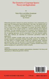 The Geometry of Lagrange Spaces The Geometry of Lagrange Spaces