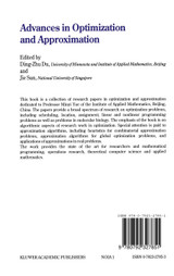 Advances in Optimization and Approximation