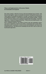 Theory and Implementation of Economic Models for Sustainable Development