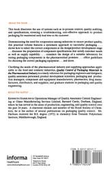 Quality Control of Packaging Materials in the Pharmaceutical Industry Quality Control of Packaging Materials in the Pharmaceutical Industry