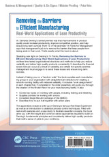 Removing the Barriers to Efficient Manufacturing Removing the Barriers to Efficient Manufacturing