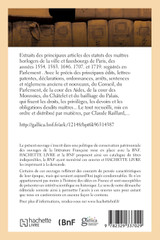 Extraits d'articles des statuts des maîtres horlogers de la ville et fauxbourgs de Paris Extraits d'articles des statuts des maîtres horlogers de la ville et fauxbourgs de Paris