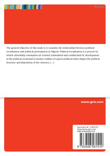Political socialization and political participation in Nigeria. A study of Benue State Political socialization and political participation in Nigeria. A study of Benue State