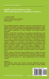 Stability and Oscillations in Delay Differential Equations of Population Dynamics Stability and Oscillations in Delay Differential Equations of Population Dynamics