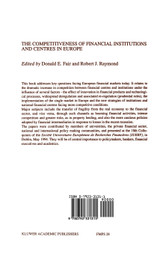 The Competitiveness of Financial Institutions and Centres in Europe The Competitiveness of Financial Institutions and Centres in Europe