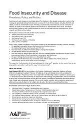 Food Insecurity and Disease