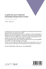 Le guide Sam, pour l'expansion économique française dans le Levant Le guide Sam, pour l'expansion économique française dans le Levant