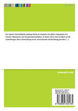 Internationale Arbeitsteilung und Chinas veränderte komparative Vorteile in Folge der wirtschaftlichen Entwicklung