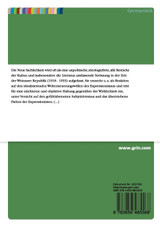 Die Literatur der Neuen Sachlichkeit und ihre Bedeutung im Kulturleben der Weimarer Republik (Teil I) Die Literatur der Neuen Sachlichkeit und ihre Bedeutung im Kulturleben der Weimarer Republik (Teil I)
