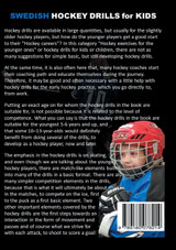 Swedish Hockey Drills for Kids Swedish Hockey Drills for Kids