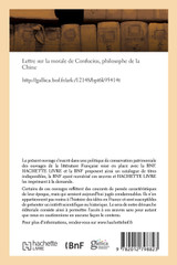 Lettre sur la morale de Confucius, philosophe de la Chine Lettre sur la morale de Confucius, philosophe de la Chine